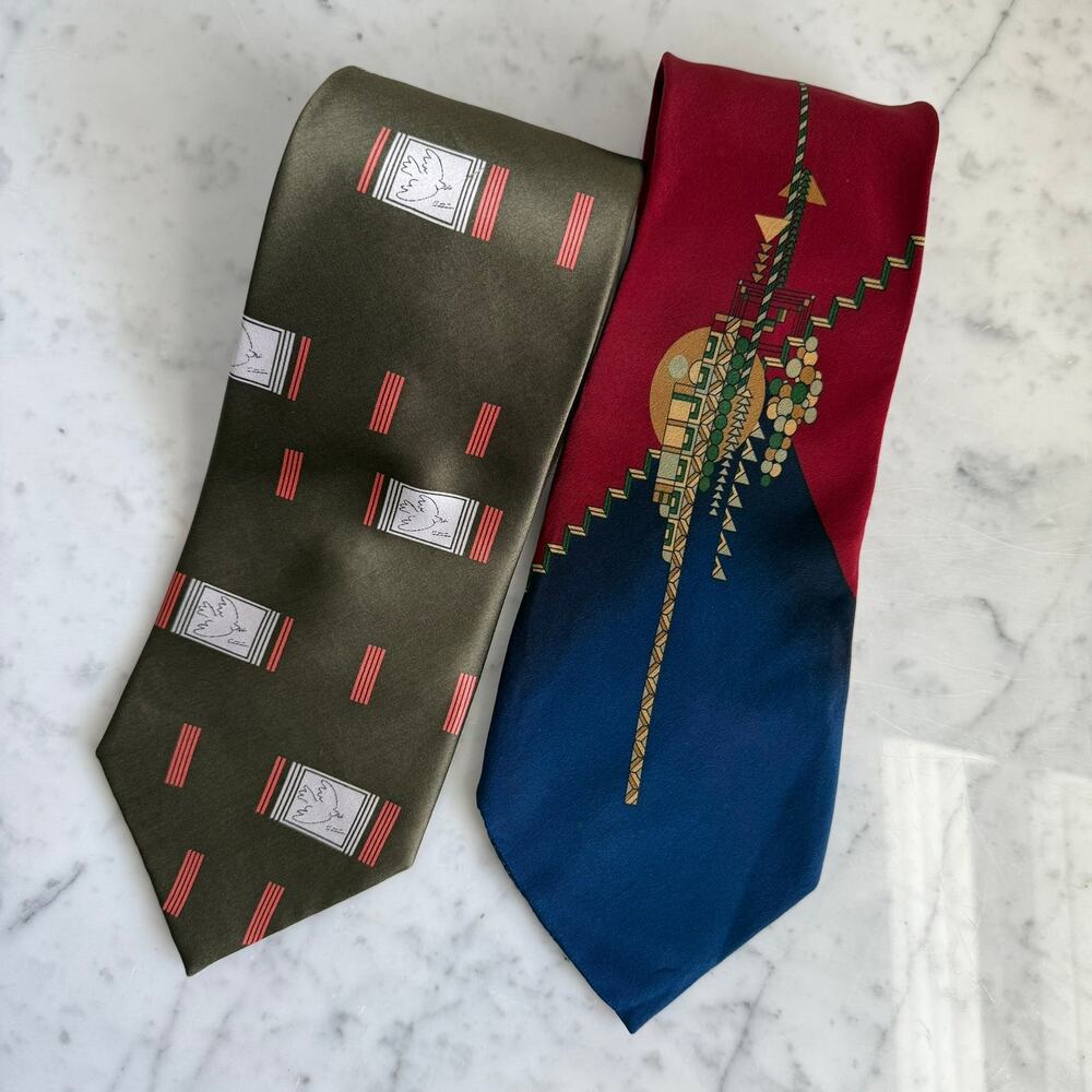 Picasso & Frank Lloyd Wright Designer Tie Bundle Men’s Silk